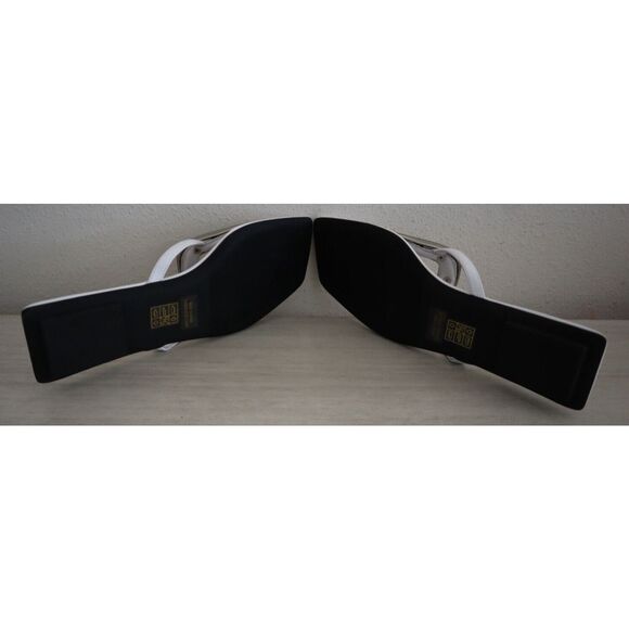 Jeffrey Campbell Women's Sz 8.5M White/Silver Linques-2 Flip Flop Sandals - Picture 4 of 13